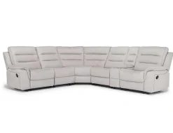 Mor Furniture Chanell 6 Piece Reclining Sectional W/ Armless Recliner In New Nappa Gray