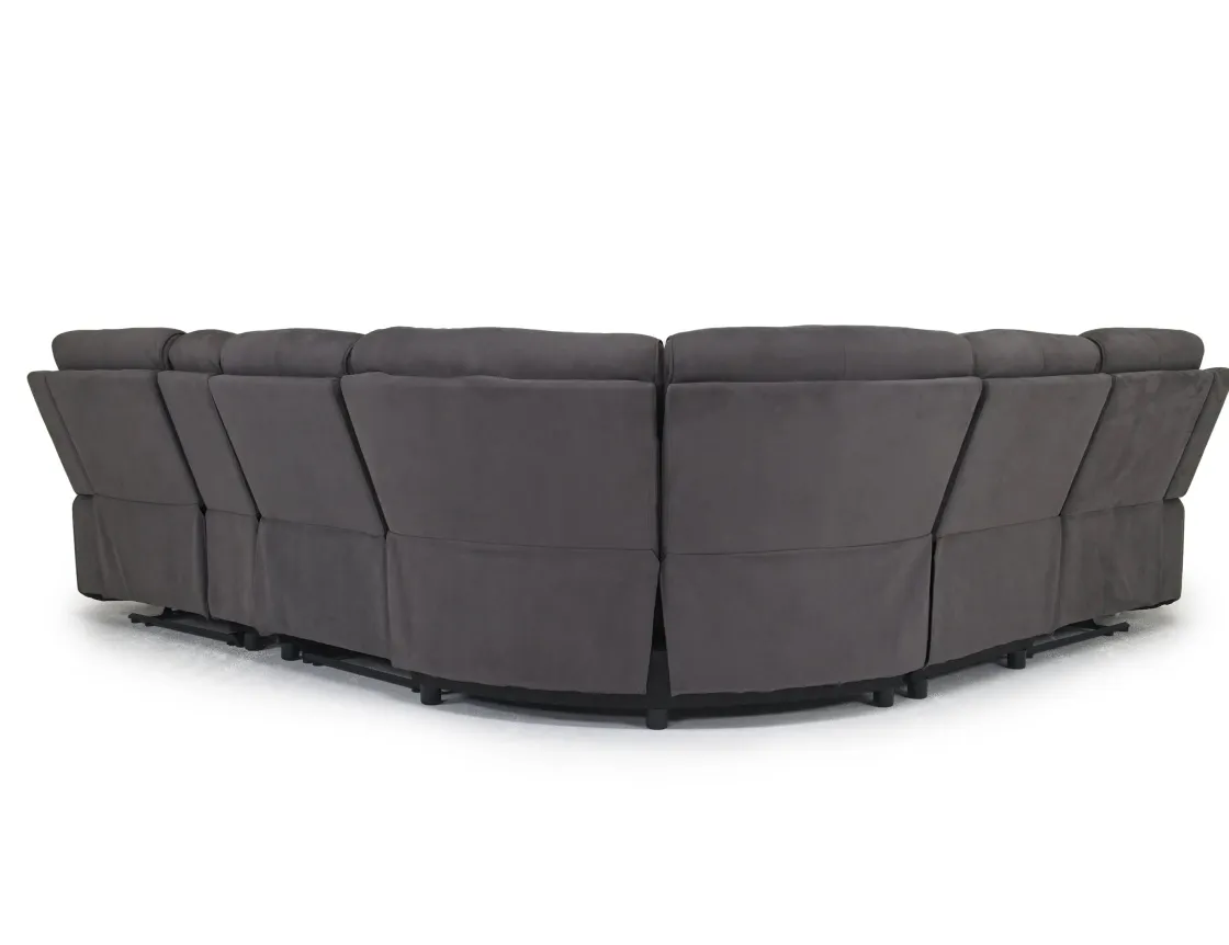 Mor Furniture Chanell 6 Piece Reclining Sectional In New Nappa Gray