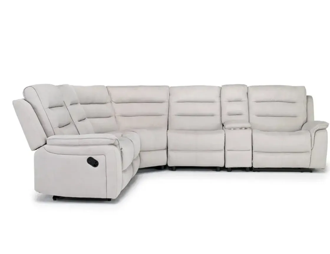 Mor Furniture Chanell 6 Piece Reclining Sectional In New Nappa Gray