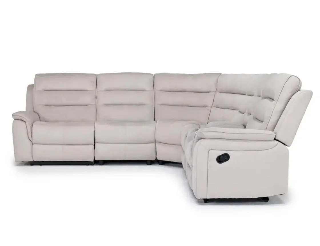 Mor Furniture Chanell 6 Piece Reclining Sectional In New Nappa Gray