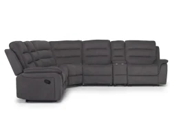 Mor Furniture Chanell 6 Piece Reclining Sectional In New Nappa Gray