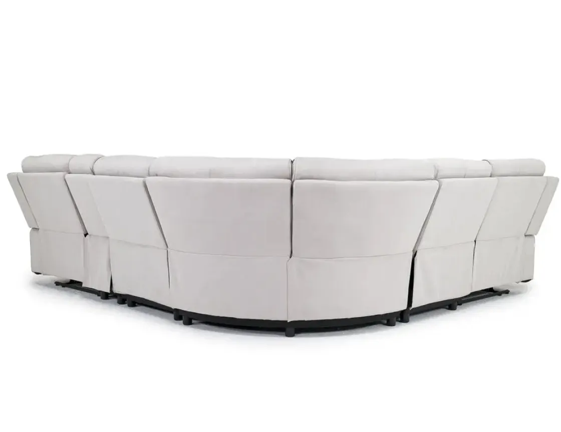 Mor Furniture Chanell 6 Piece Reclining Sectional In New Nappa Gray