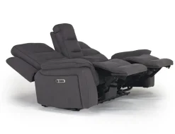 Mor Furniture Chanell 2 Power Console Loveseat In New Nappa Gray