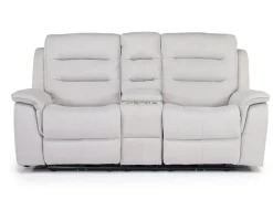 Mor Furniture Chanell 2 Power Console Loveseat In New Nappa Gray