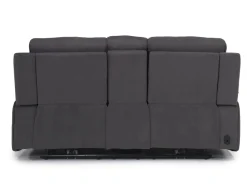 Mor Furniture Chanell 2 Power Console Loveseat In New Nappa Gray