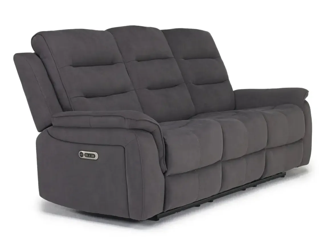 Mor Furniture Chanell 2 Power Sofa In New Nappa Gray