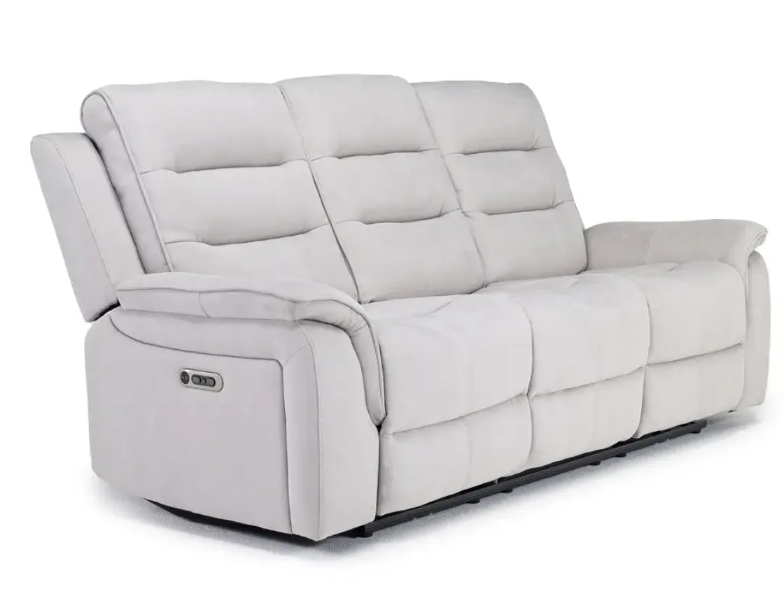 Mor Furniture Chanell 2 Power Sofa In New Nappa Gray