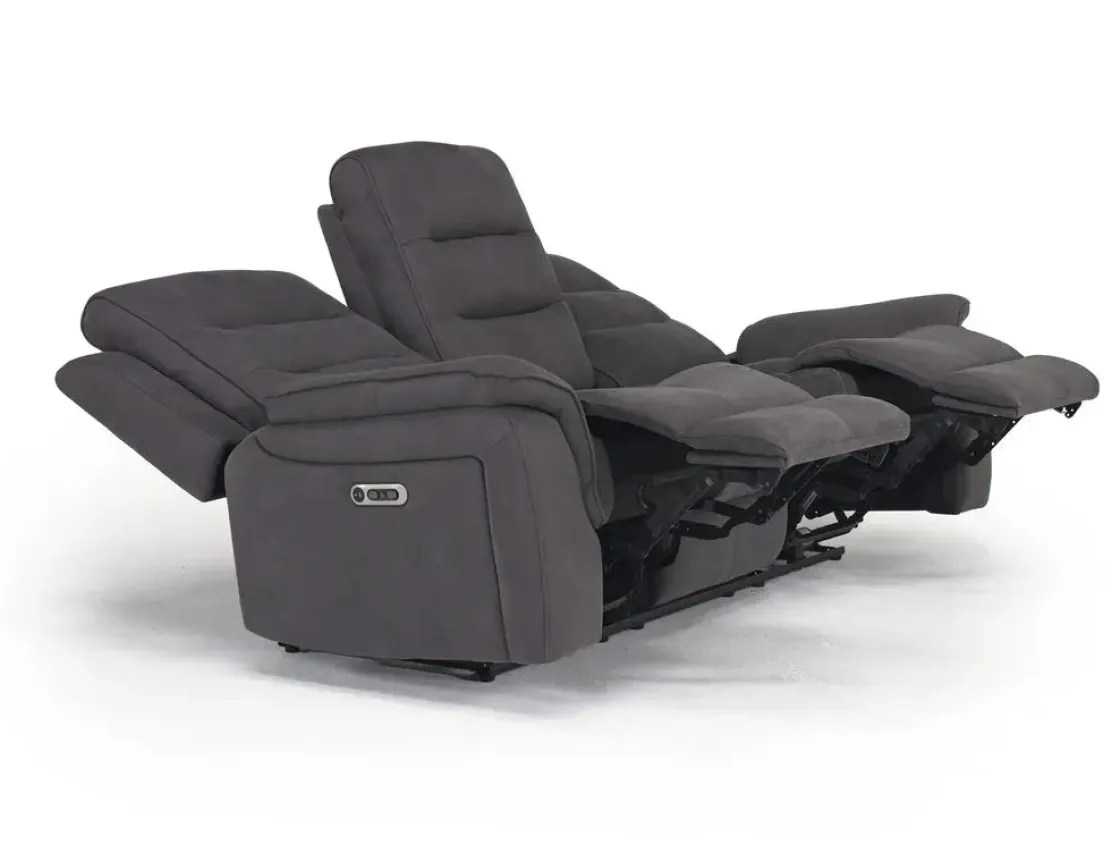Mor Furniture Chanell 2 Power Sofa In New Nappa Gray
