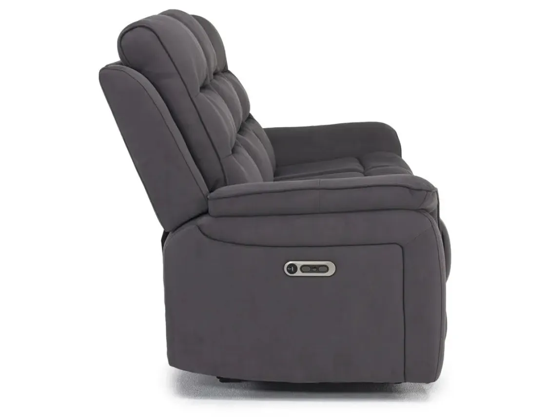 Mor Furniture Chanell 2 Power Sofa In New Nappa Gray