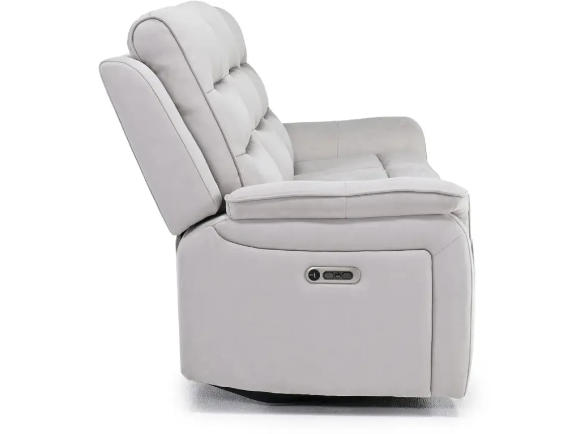 Mor Furniture Chanell 2 Power Sofa In New Nappa Gray