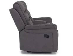 Mor Furniture Chanell Reclining Console Loveseat In New Nappa Light Gray