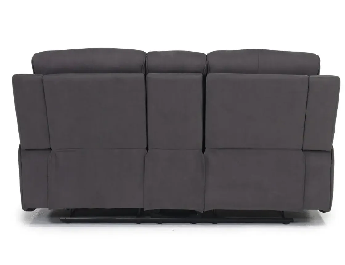 Mor Furniture Chanell Reclining Console Loveseat In New Nappa Light Gray