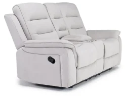 Mor Furniture Chanell Reclining Sofa & Console Loveseat In New Nappa Gray