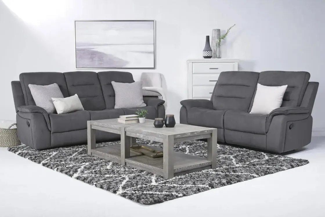Mor Furniture Chanell Reclining Sofa In New Nappa Gray