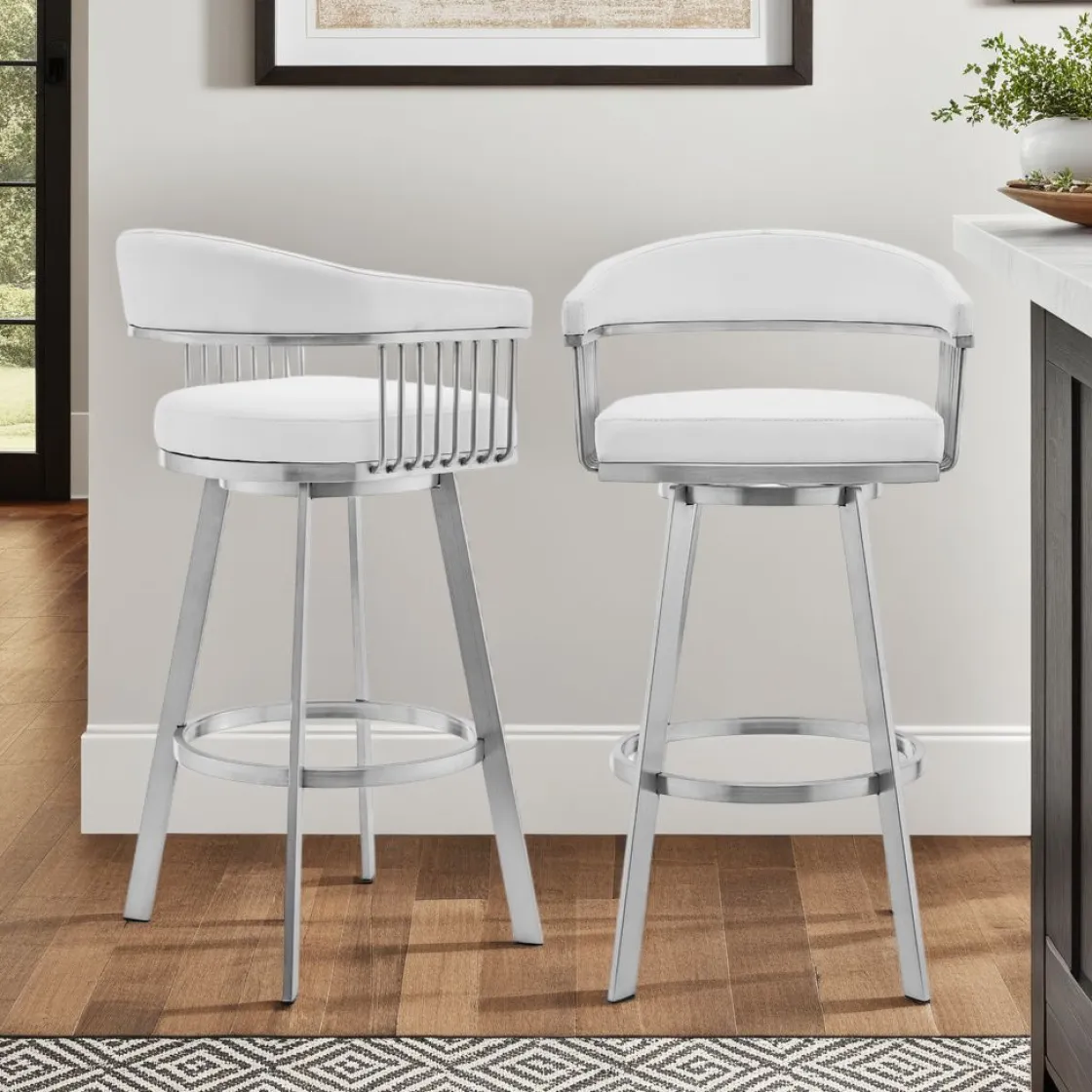 Mor Furniture Chelsea Counter Height Swivel Stool In White