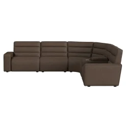 Mor Furniture Chelsey 6 Piece Power Sectional W/ Power Armless Recliner In Bozeman Saddle