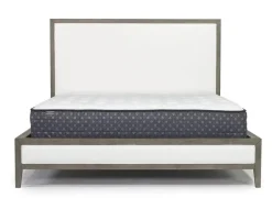 Mor Furniture Chloe Upholstered Panel Bed In Gray/White, Queen