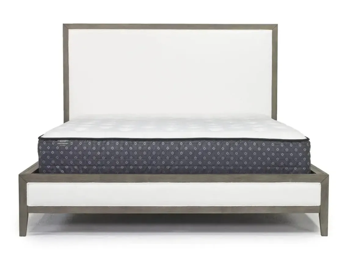 Mor Furniture Chloe Upholstered Panel Bed In Gray/White, Queen