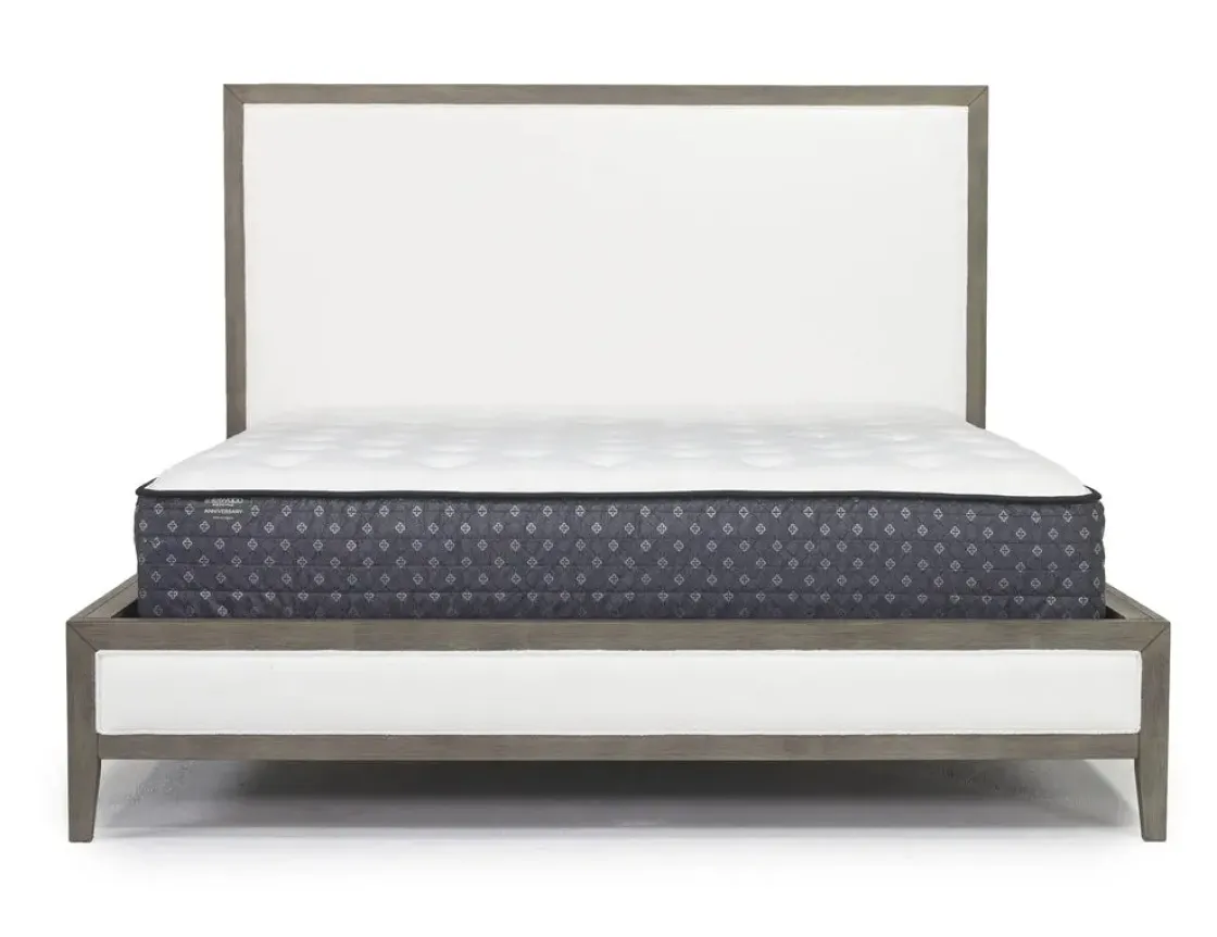 Mor Furniture Chloe Upholstered Panel Bed In Gray/White, Queen