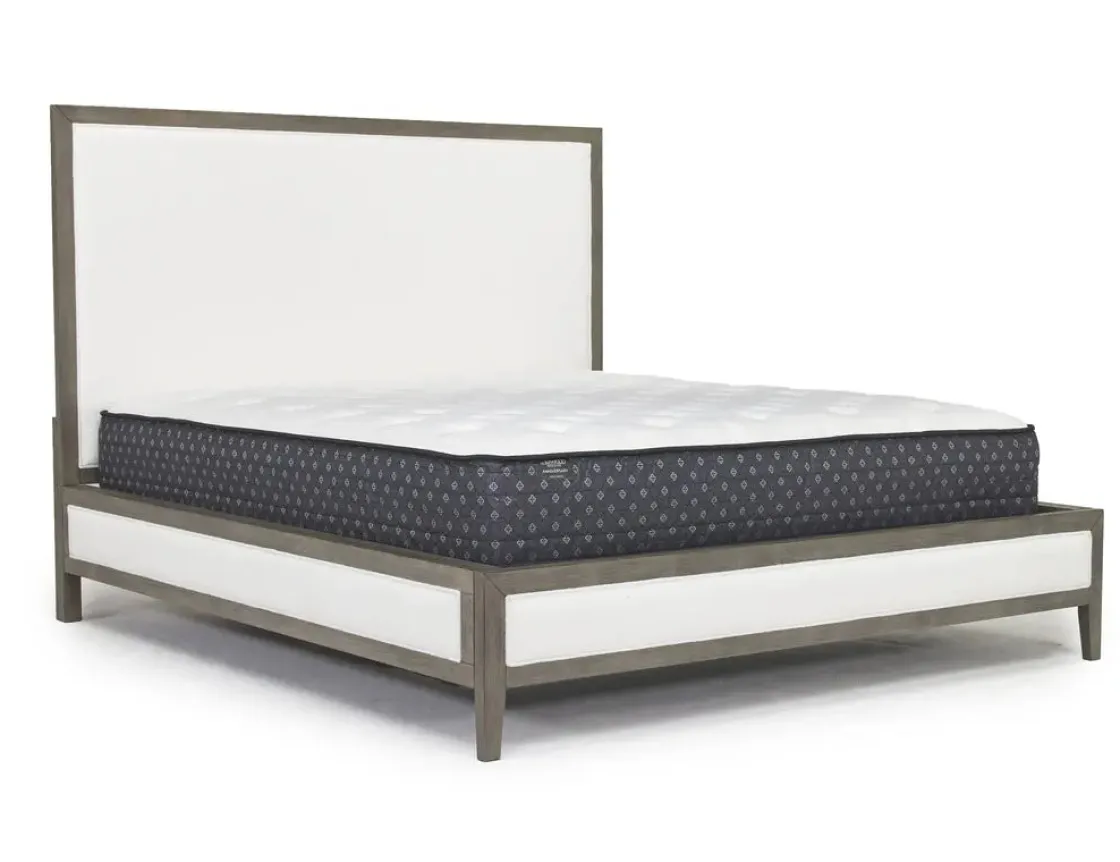 Mor Furniture Chloe Upholstered Panel Bed In Gray/White, Queen