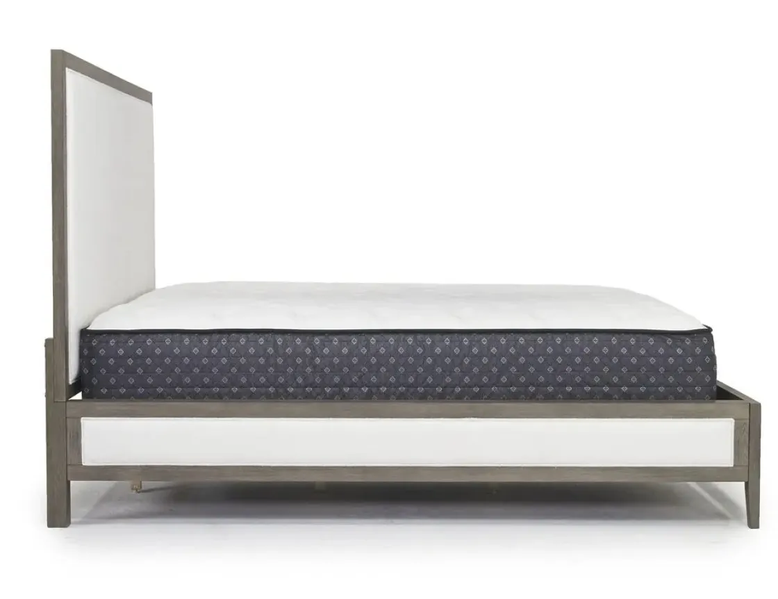 Mor Furniture Chloe Upholstered Panel Bed In Gray/White, Queen