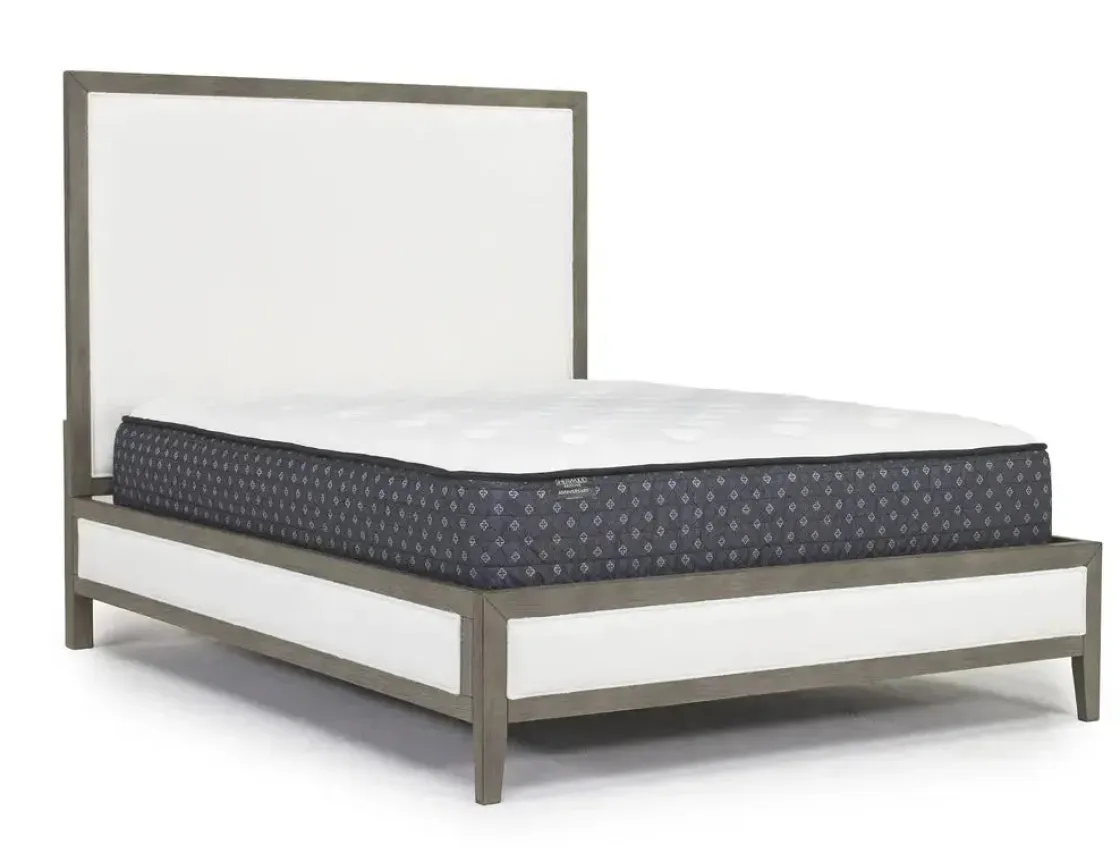 Mor Furniture Chloe Upholstered Panel Bed In Gray/White, Queen