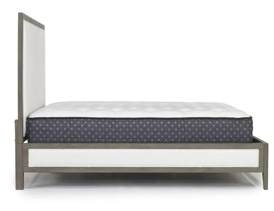 Mor Furniture Chloe Upholstered Panel Bed In Gray/White, Queen