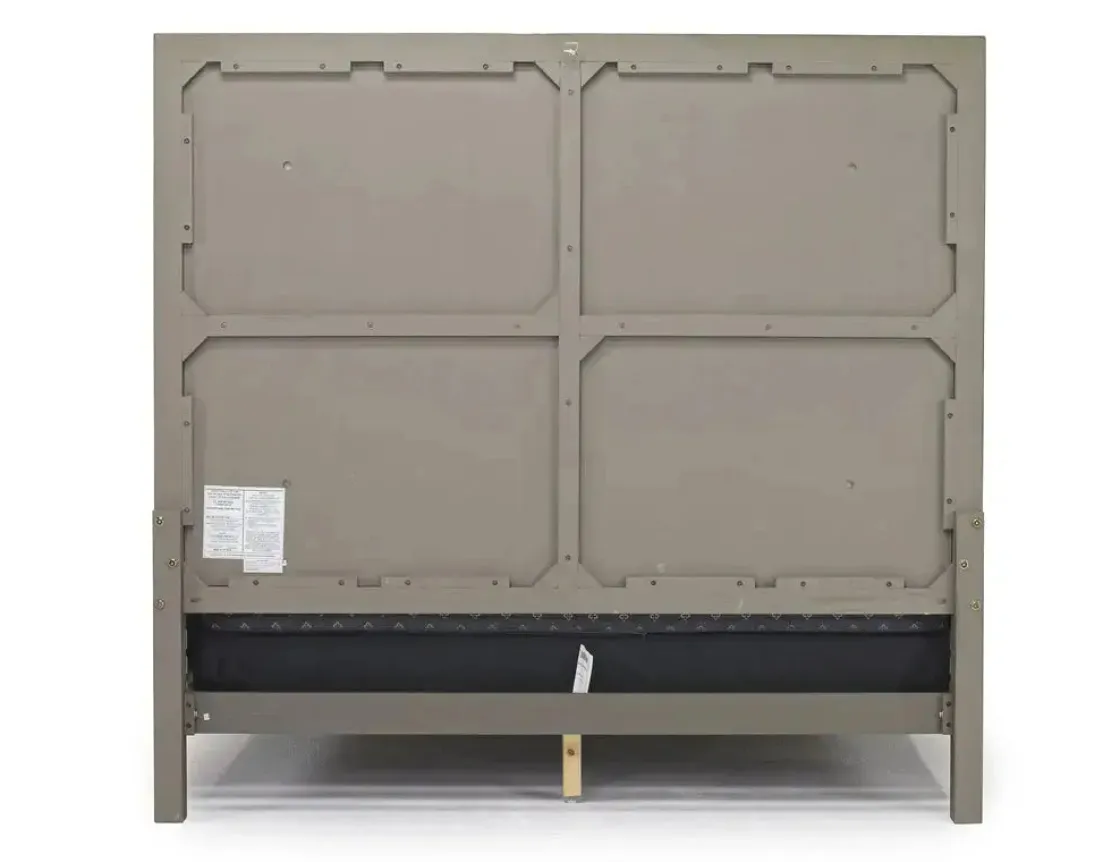 Mor Furniture Chloe Upholstered Panel Bed In Gray/White, Queen