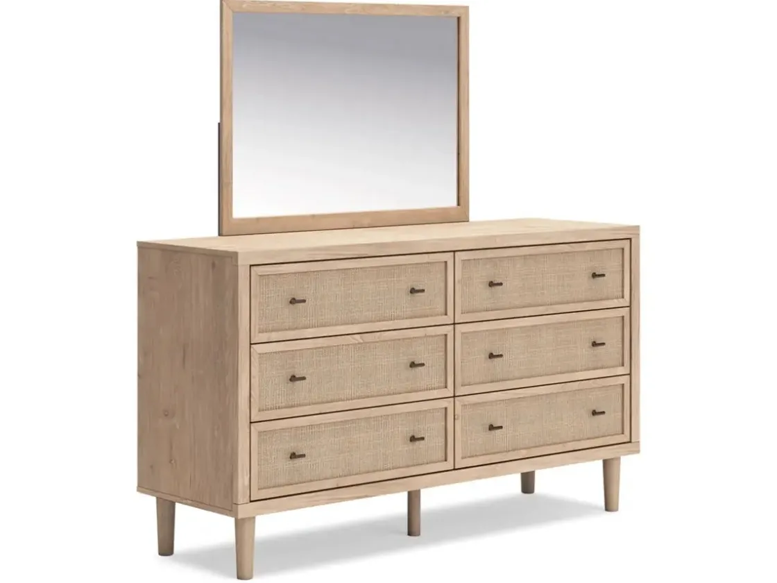 Mor Furniture Cielden Panel Bed, Dresser, Mirror & Nightstand In Tan, Twin