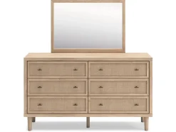 Mor Furniture Cielden Panel Bed, Dresser, Mirror & Nightstand In Tan, Twin