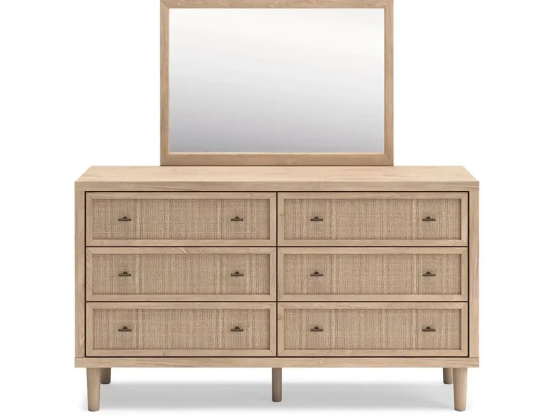 Mor Furniture Cielden Panel Bed, Dresser, Mirror & Nightstand In Tan, Twin