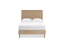 Mor Furniture Cielden Panel Bed, Dresser, Mirror & Nightstand In Tan, Twin