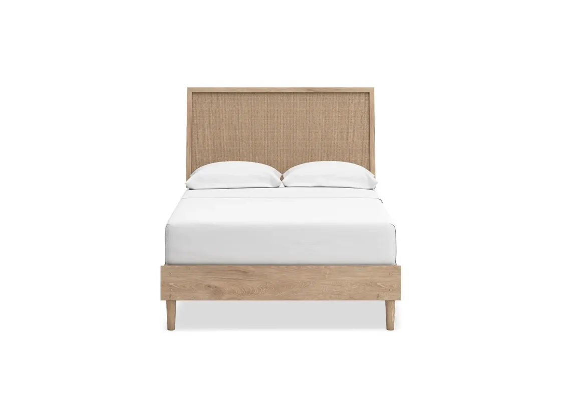 Mor Furniture Cielden Panel Bed, Dresser, Mirror & Nightstand In Tan, Twin