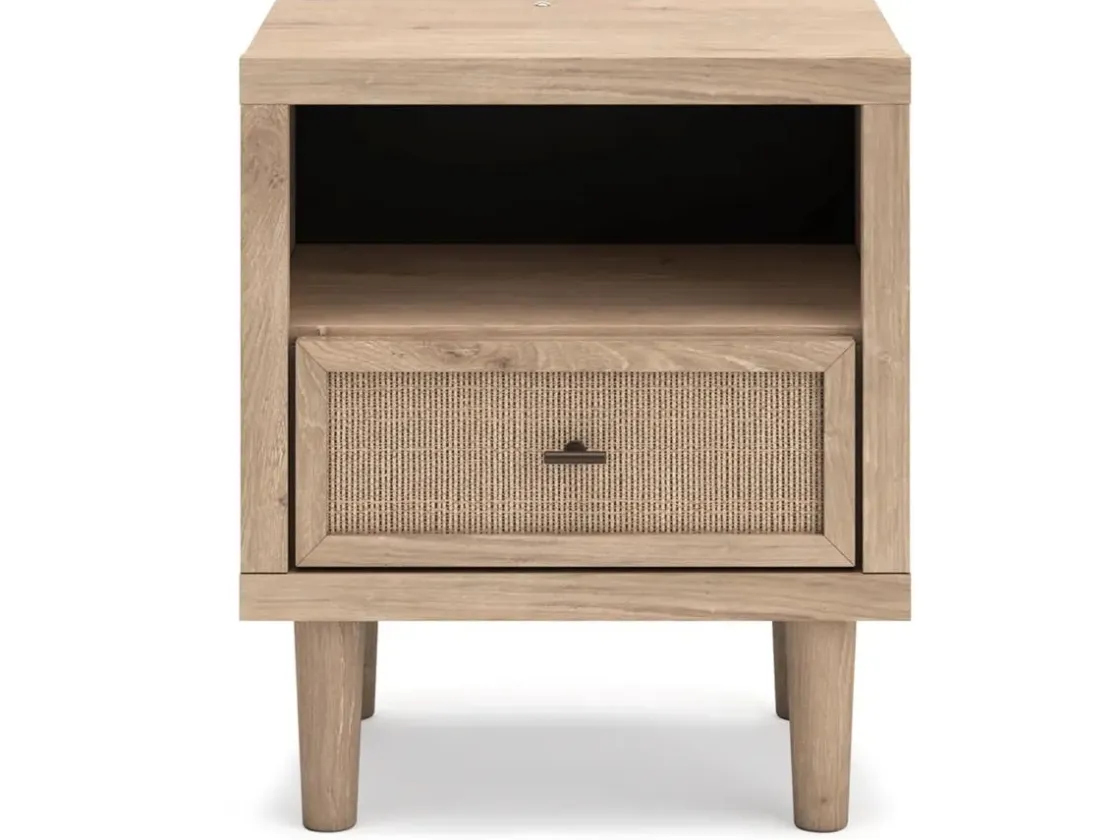 Mor Furniture Cielden Panel Bed, Dresser, Mirror & Nightstand In Tan, Twin