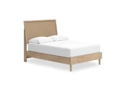 Mor Furniture Cielden Panel Bed, Dresser, Mirror & Nightstand In Tan, Twin