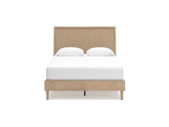 Mor Furniture Cielden Panel Bed, Dresser, Mirror & Nightstand In Tan, Twin