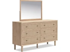 Mor Furniture Cielden Panel Bed, Dresser, Mirror & Nightstand In Tan, Twin