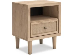 Mor Furniture Cielden Upholstered Bed, Dresser, Mirror, 2 Nightstands & Chest In Tan, Full