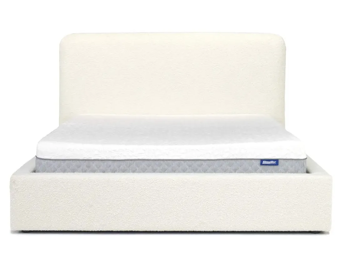 Mor Furniture Cloud Boucle Upholstered Panel Bed In Maya Boucle, Queen