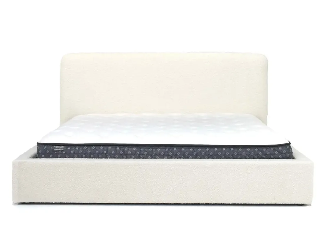 Mor Furniture Cloud Boucle Upholstered Panel Bed In Maya Boucle, Queen