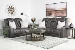 Mor Furniture Cody 2 Power Sofa & Loveseat In Walnut