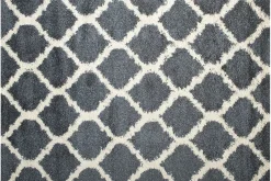 Mor Furniture Comfort Shag Haven Rug In Blue Geometric, 8’ X 10’