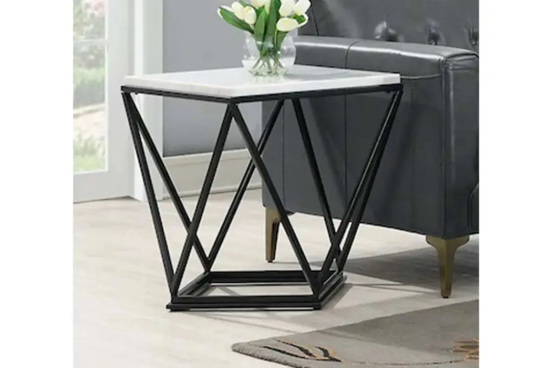 Mor Furniture Conner End Table In Marble/Gold