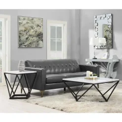 Mor Furniture Conner End Table In Marble/Gold