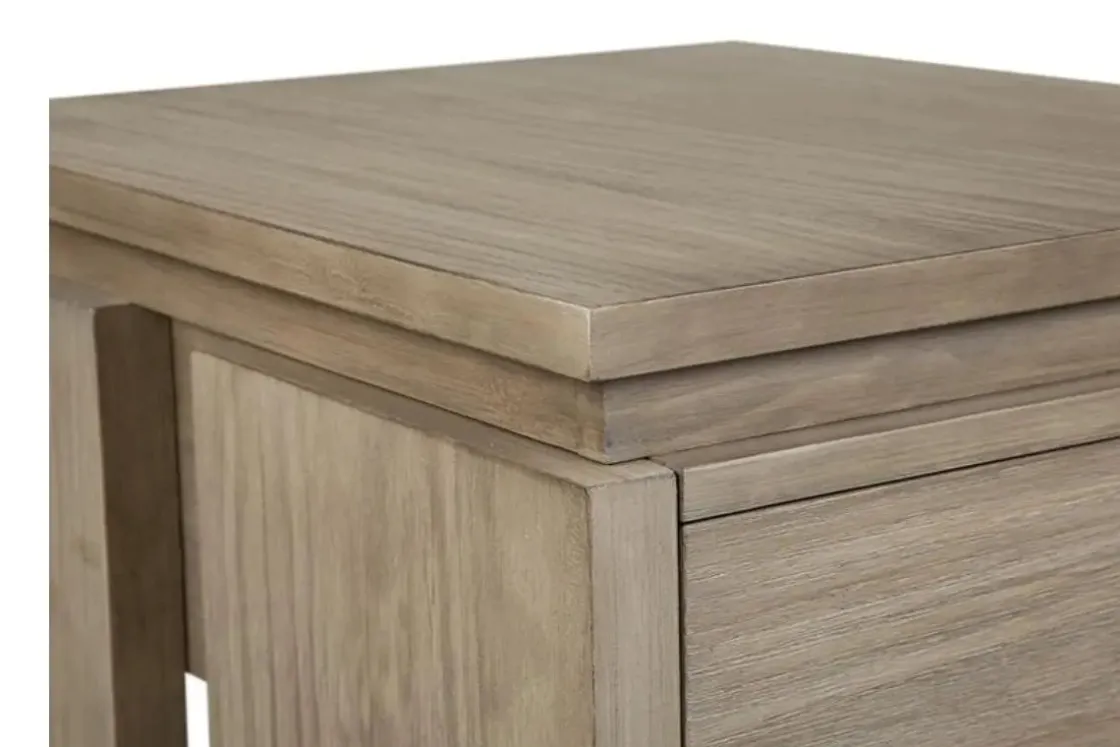 Mor Furniture Conrad End Table In Stone Harbor Gray