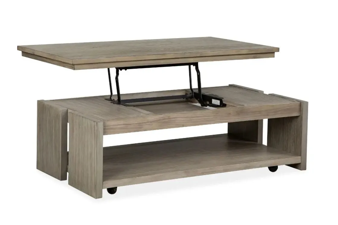 Mor Furniture Conrad Lift Top Coffee Table In Stone Harbor Gray