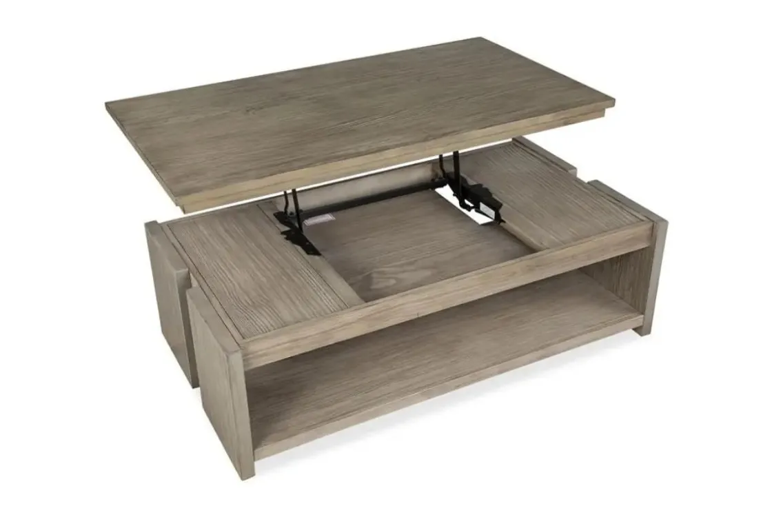 Mor Furniture Conrad Lift Top Coffee Table In Stone Harbor Gray