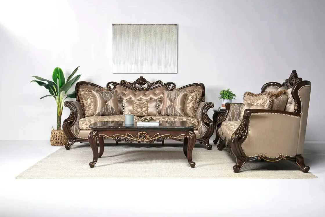 Mor Furniture Constantine Loveseat In Gold