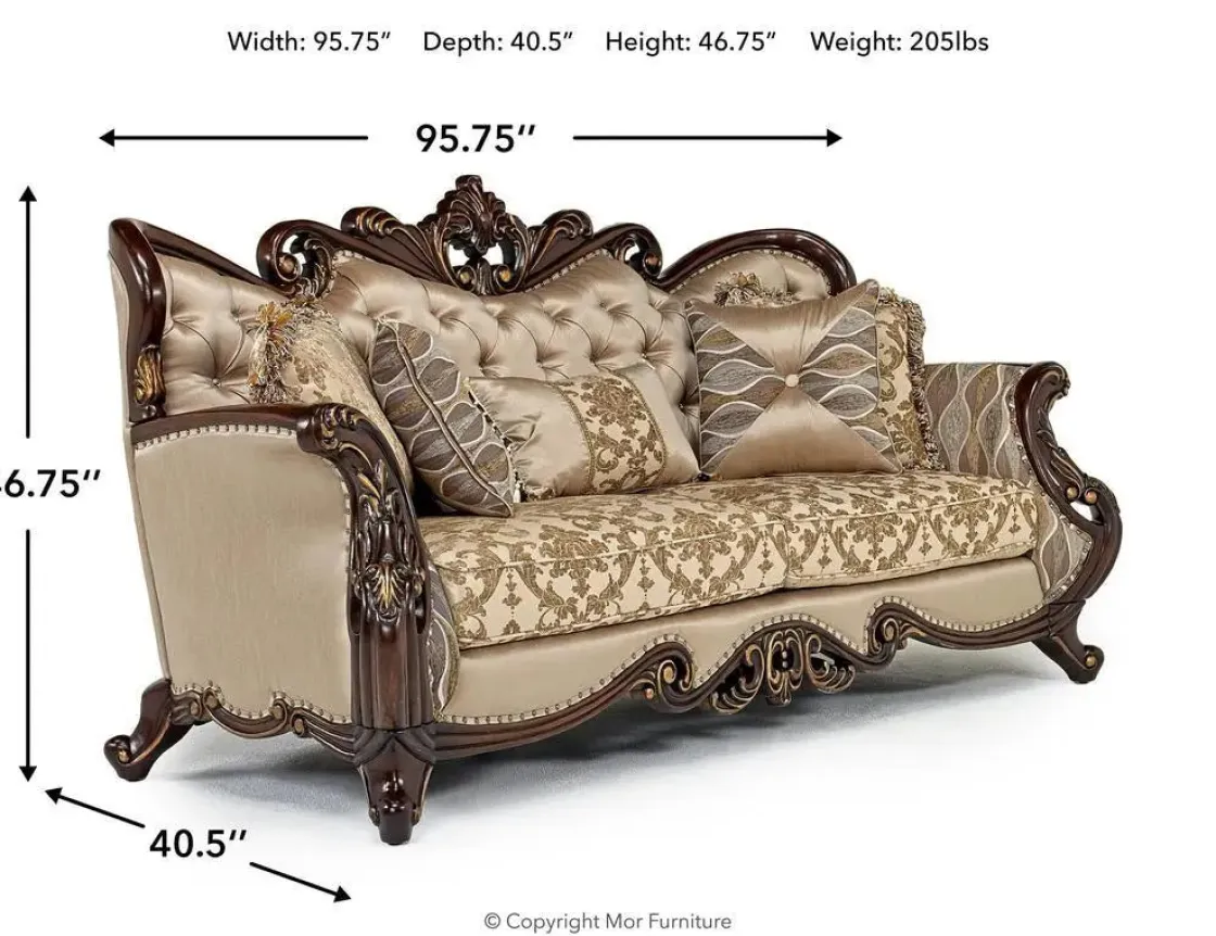 Mor Furniture Constantine Sofa In Gold
