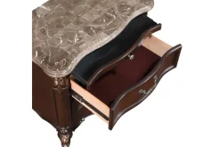 Mor Furniture Constantine Upholstered Bed, Dresser, Mirror & Nightstand In Cherry, Queen